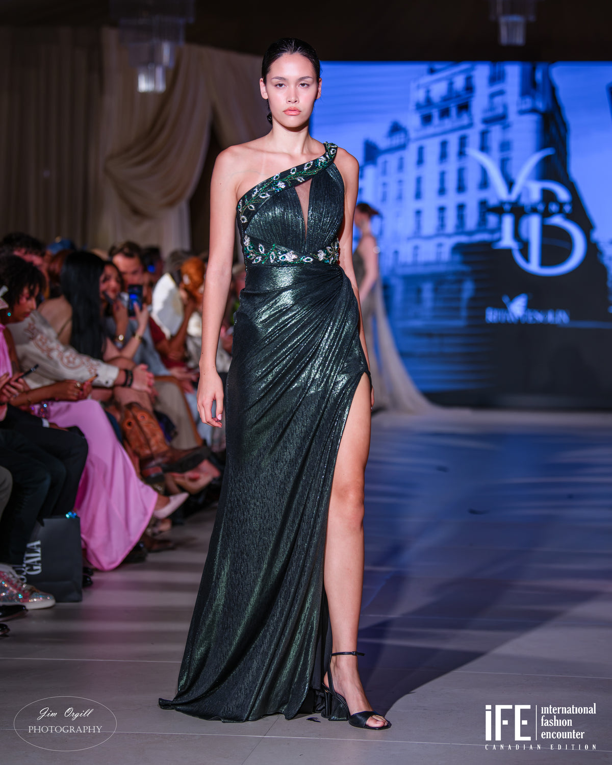 “Emerald Noir” Couture Gown