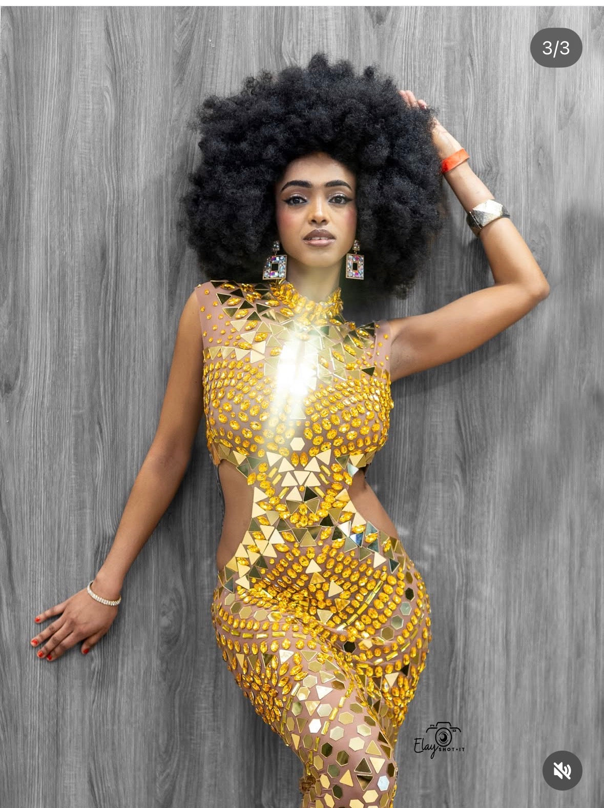 Golden Mirage Sculpt Gown