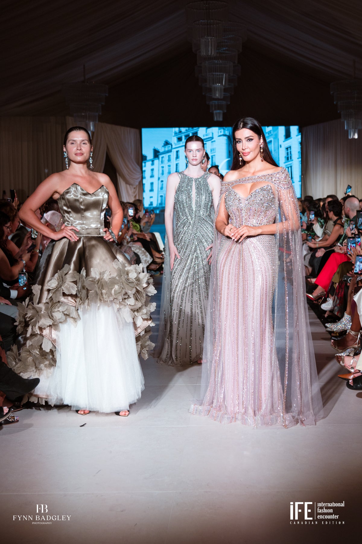Aria Beaded Cape Gown