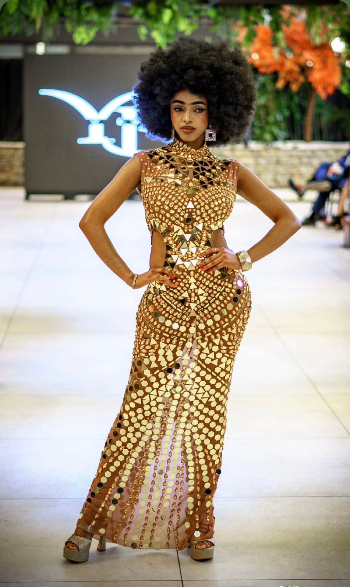 Golden Mirage Sculpt Gown