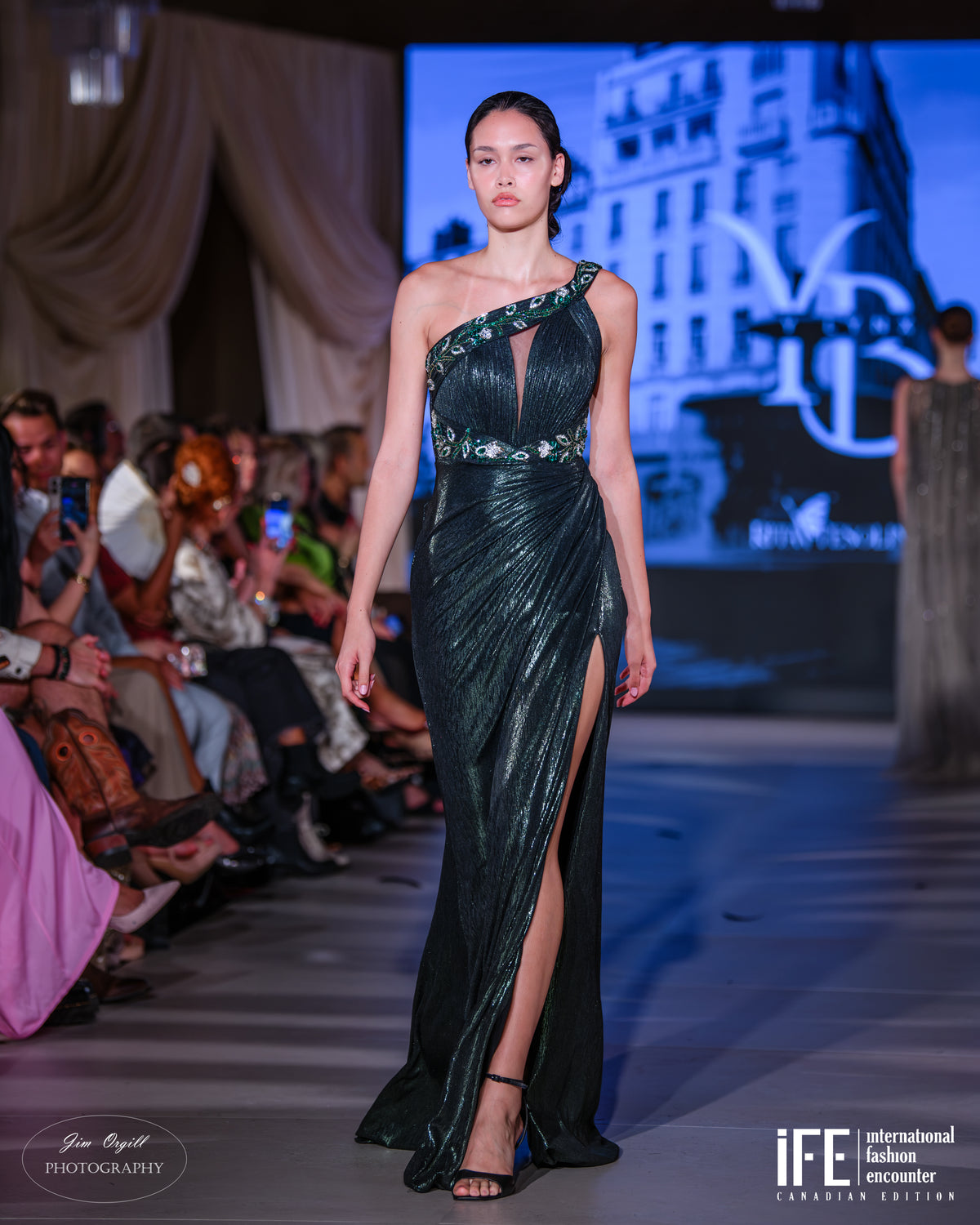 “Emerald Noir” Couture Gown