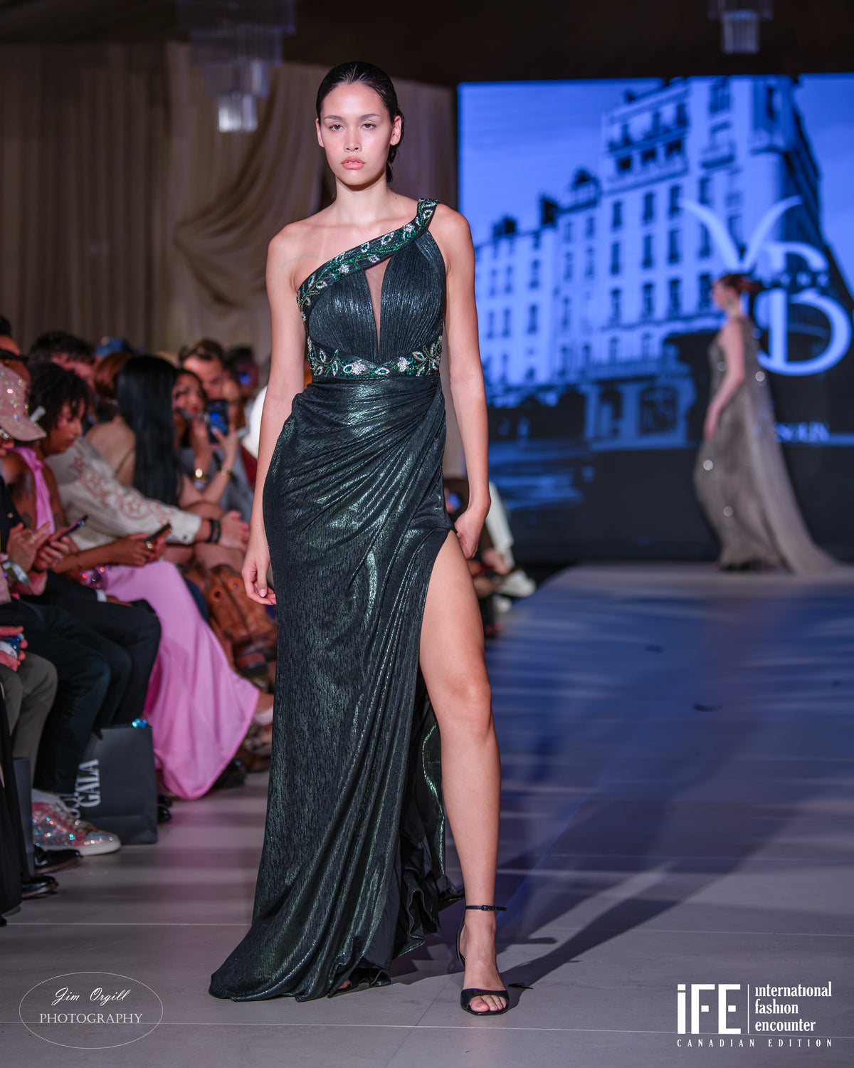 “Emerald Noir” Couture Gown