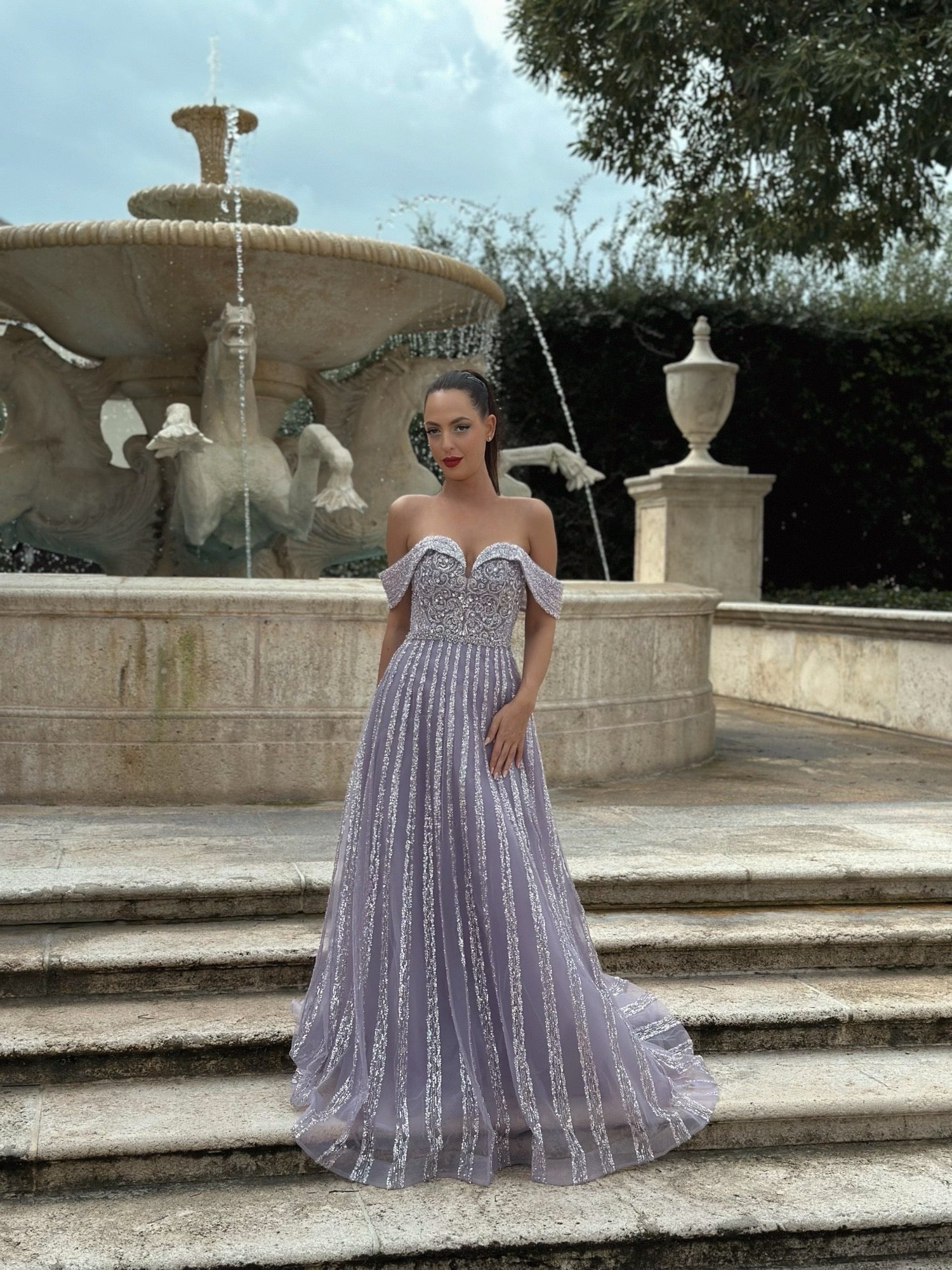 Lilac Dusk gown – Elegant lilac evening dress with a flowing silhouette, perfect for weddings, proms, and formal events. Featuring delicate fabric and a timeless design for a graceful, sophisticated look